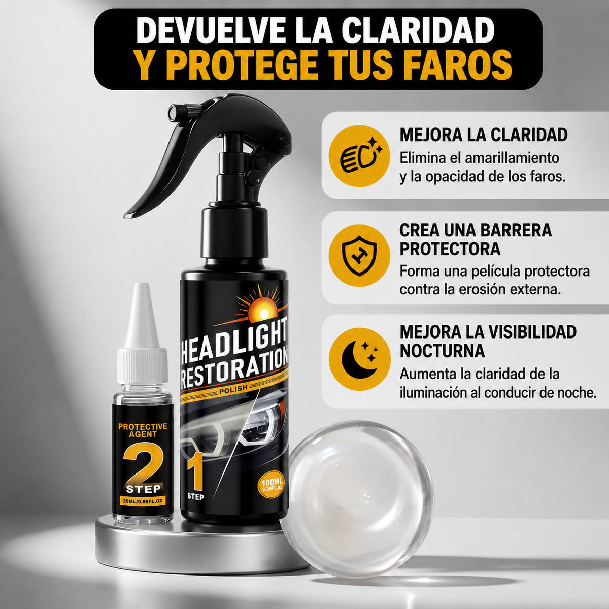 LIQUIDO DE REPARACION DE VIDRIOS FAROS