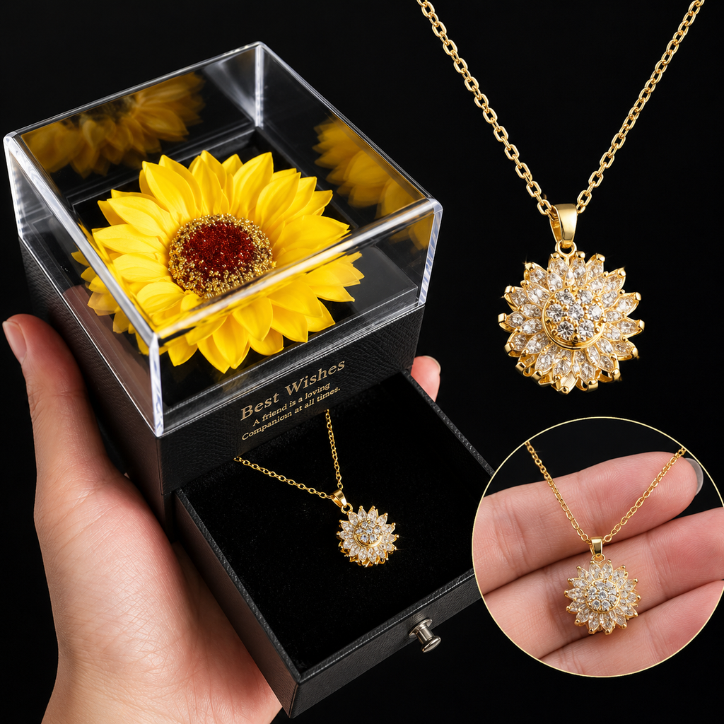 Collar Girasol Giratorio  | El Regalo Perfecto de Amor y Amistad