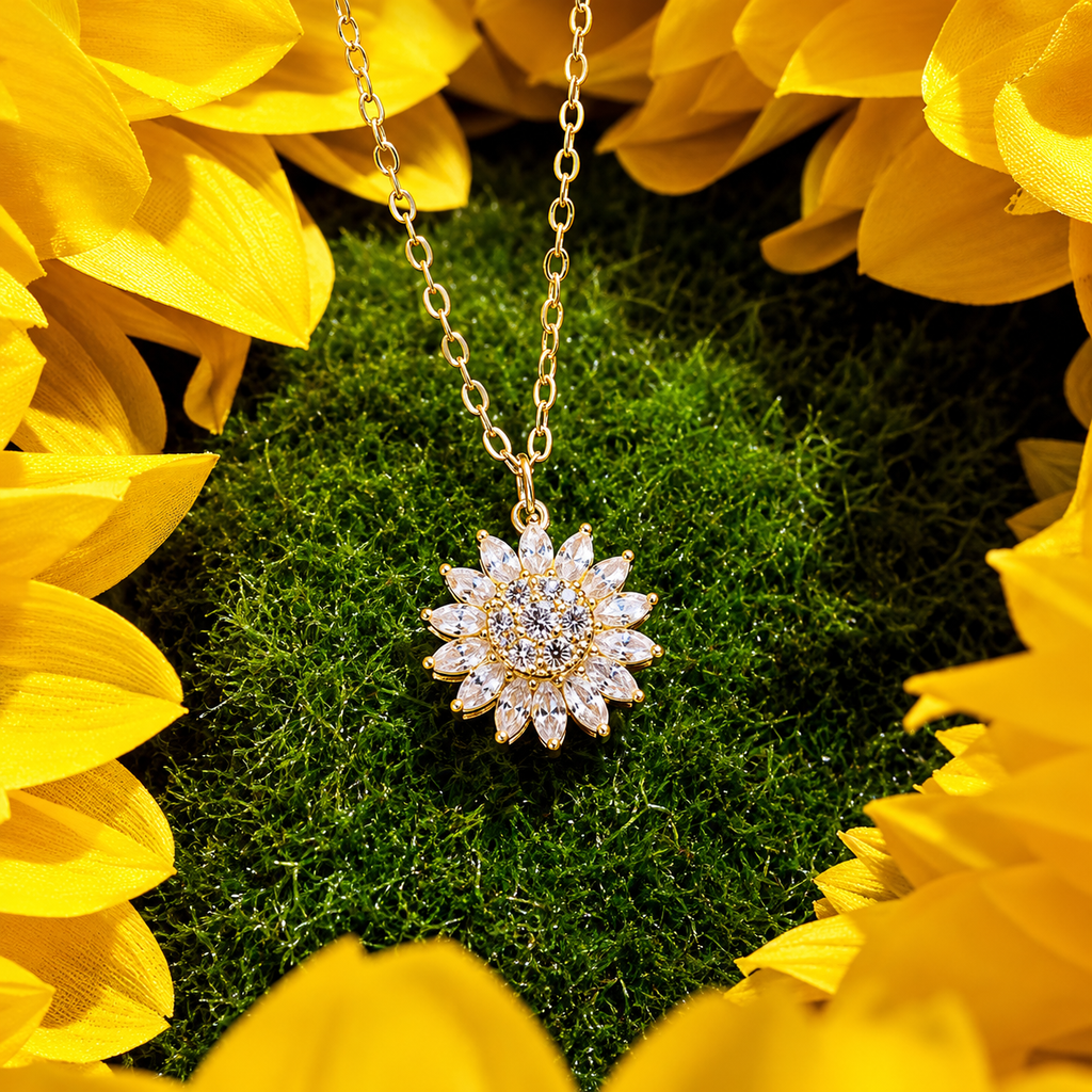 Collar Girasol Giratorio  | El Regalo Perfecto de Amor y Amistad